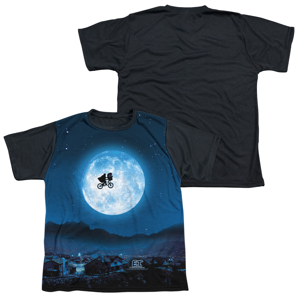 E.T. the Extra-Terrestrial Moon - Youth Black Back T-Shirt Youth Black Back T-Shirt (Ages 8-12) E.T.   