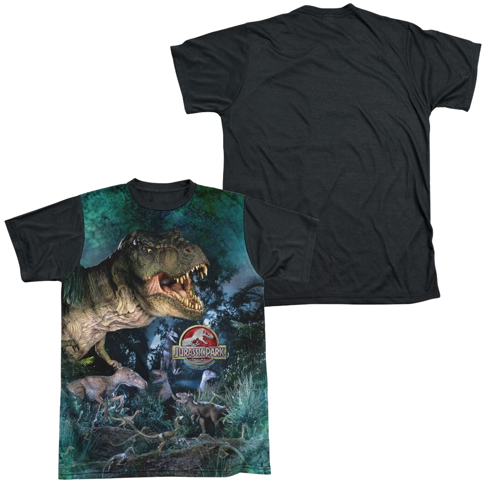 Jurassic Park Dinos Gather Men's Black Back T-Shirt Men's Black Back T-Shirt Jurassic Park   