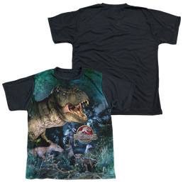 Jurassic Park Dinos Gather - Youth Black Back T-Shirt Youth Black Back T-Shirt (Ages 8-12) Jurassic Park   