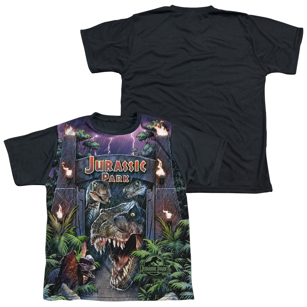 Jurassic Park Welcome To The Park - Youth Black Back T-Shirt Youth Black Back T-Shirt (Ages 8-12) Jurassic Park   