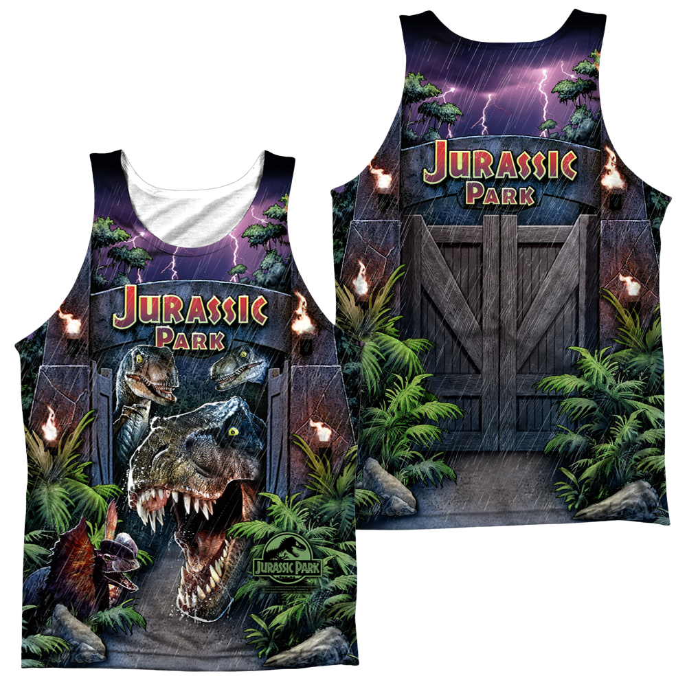Jurassic Park Welcome To The Park Men's All Over Print Tank Men's All Over Print Tank Jurassic Park   
