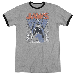 Jaws Comic Splash Men's Ringer T-Shirt Men's Ringer T-Shirt Jaws   