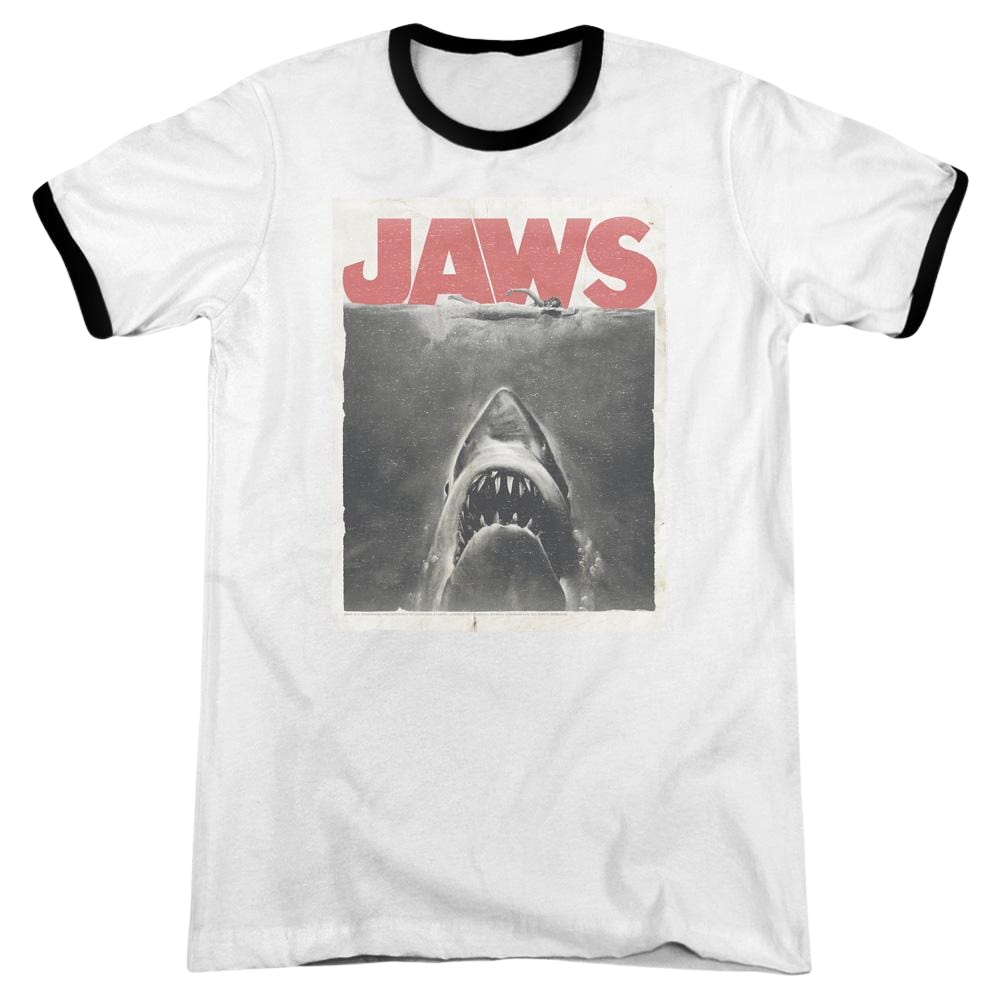 Jaws Classic Fear Men's Ringer T-Shirt Men's Ringer T-Shirt Jaws   
