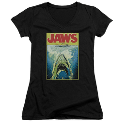 Jaws Bright Jaws Juniors V-Neck T-Shirt Juniors V-Neck T-Shirt Jaws   
