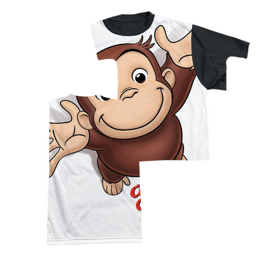 Curious George Hands In The Air men's black back t-shirt