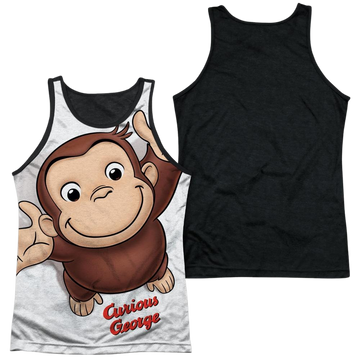 Curious George Hands In The Air men's black back tank