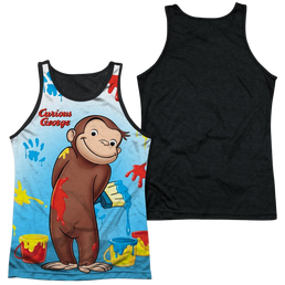 Curious George Paint All Over Men's Black Back Tank Men's Black Back Tank Curious George   