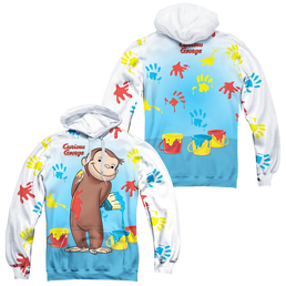 Curious George Paint All Over (Front/Back Print) - All-Over Print Pullover Hoodie All-Over Print Pullover Hoodie Curious George   