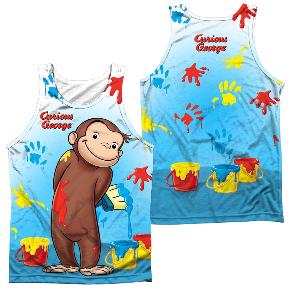 Curious George Paint All Over Men's All Over Print Tank Men's All Over Print Tank Curious George   