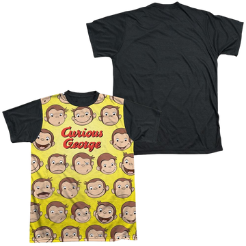 Curious George Curious Faces men's black back t-shirt
