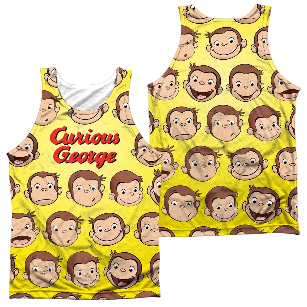 Curious George Curious Faces Men's All Over Print Tank Men's All Over Print Tank Curious George   
