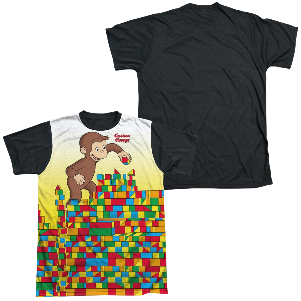 Curious George Building Blocks - Men's Black Back T-Shirt Men's Black Back T-Shirt Curious George   