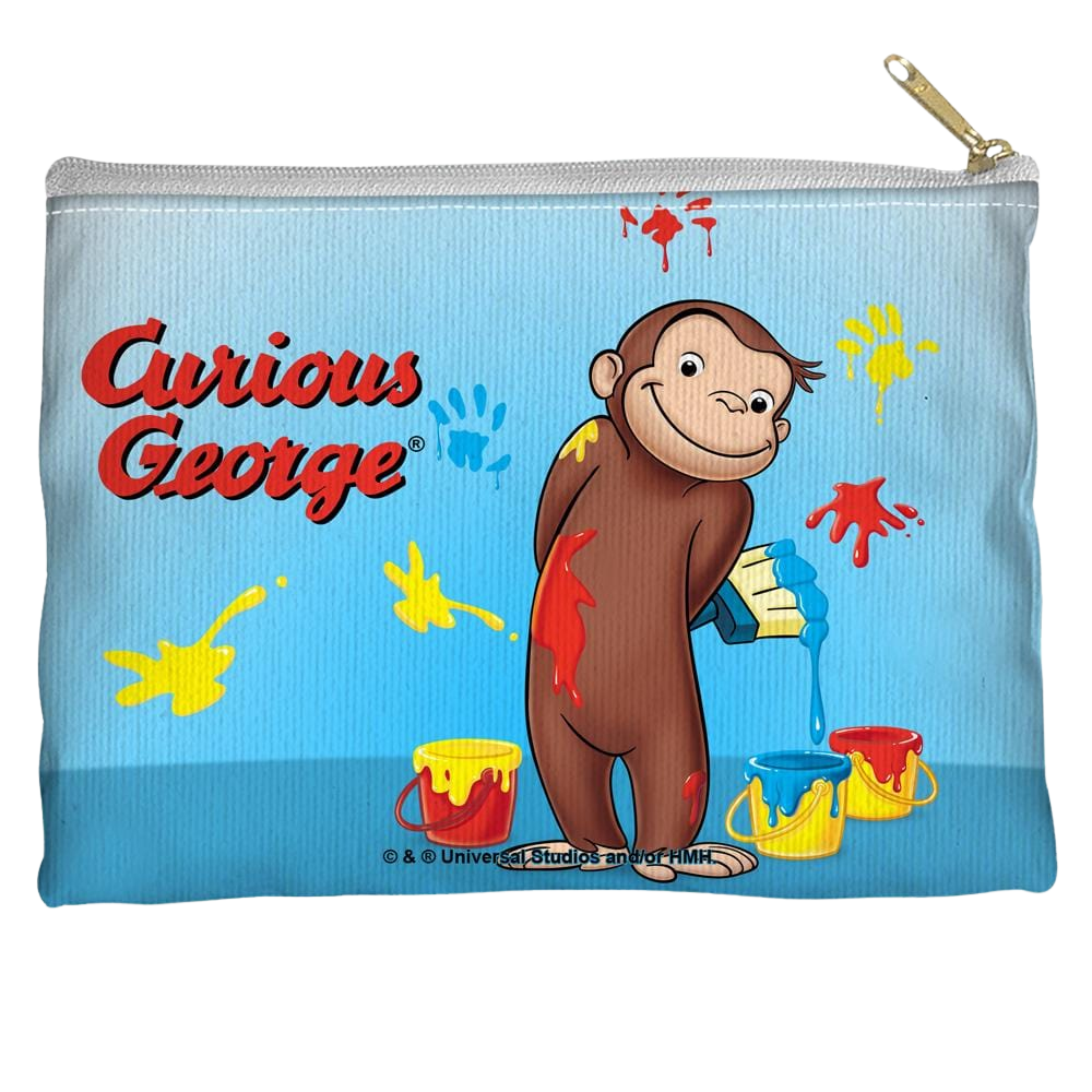 Curious George - Paint Straight Bottom Pouch Straight Bottom Accessory Pouches Curious George   
