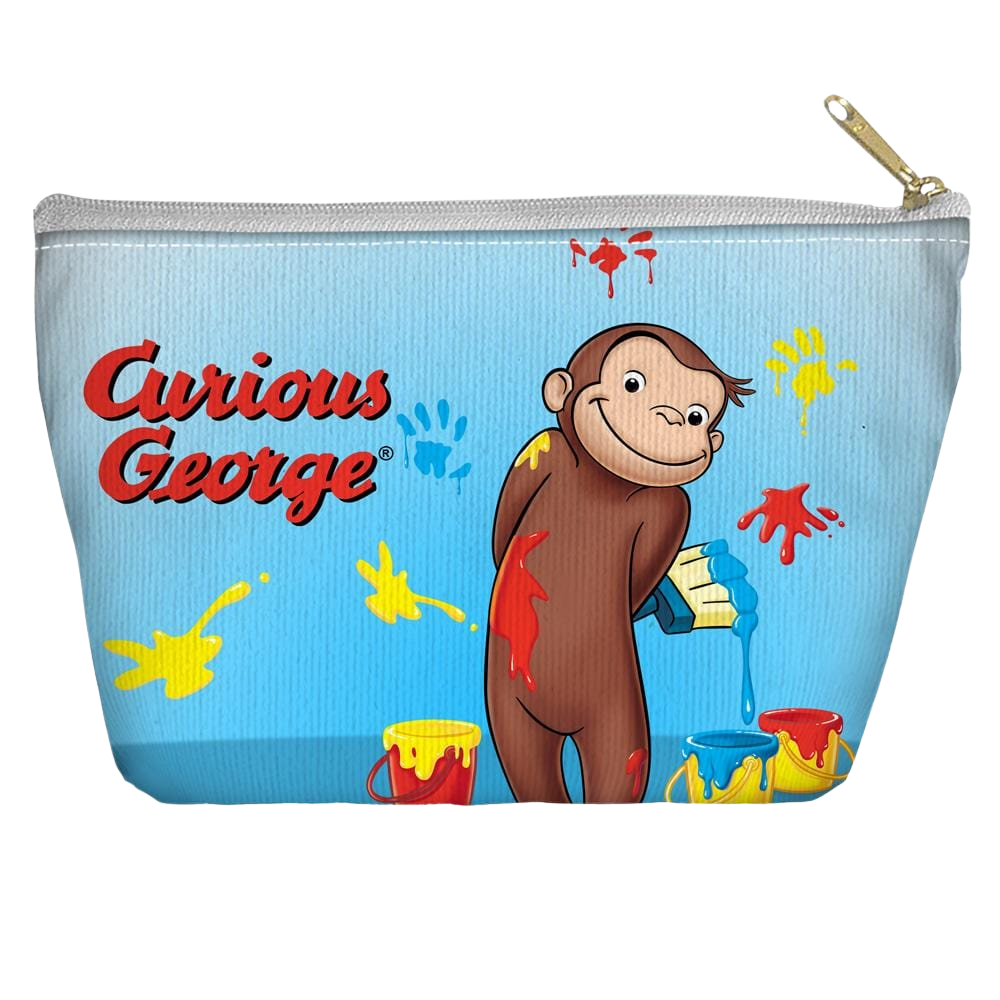 Curious George - Paint Tapered Bottom Pouch T Bottom Accessory Pouches Curious George   