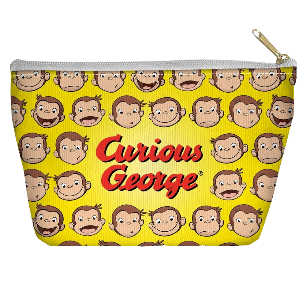 Curious George - Heads Tapered Bottom Pouch T Bottom Accessory Pouches Curious George   