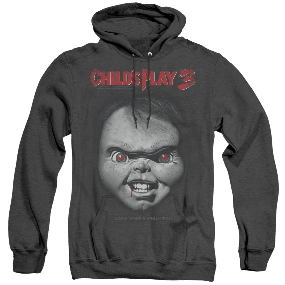 Child's Play Face Poster - Heather Pullover Hoodie Heather Pullover Hoodie Child's Play   