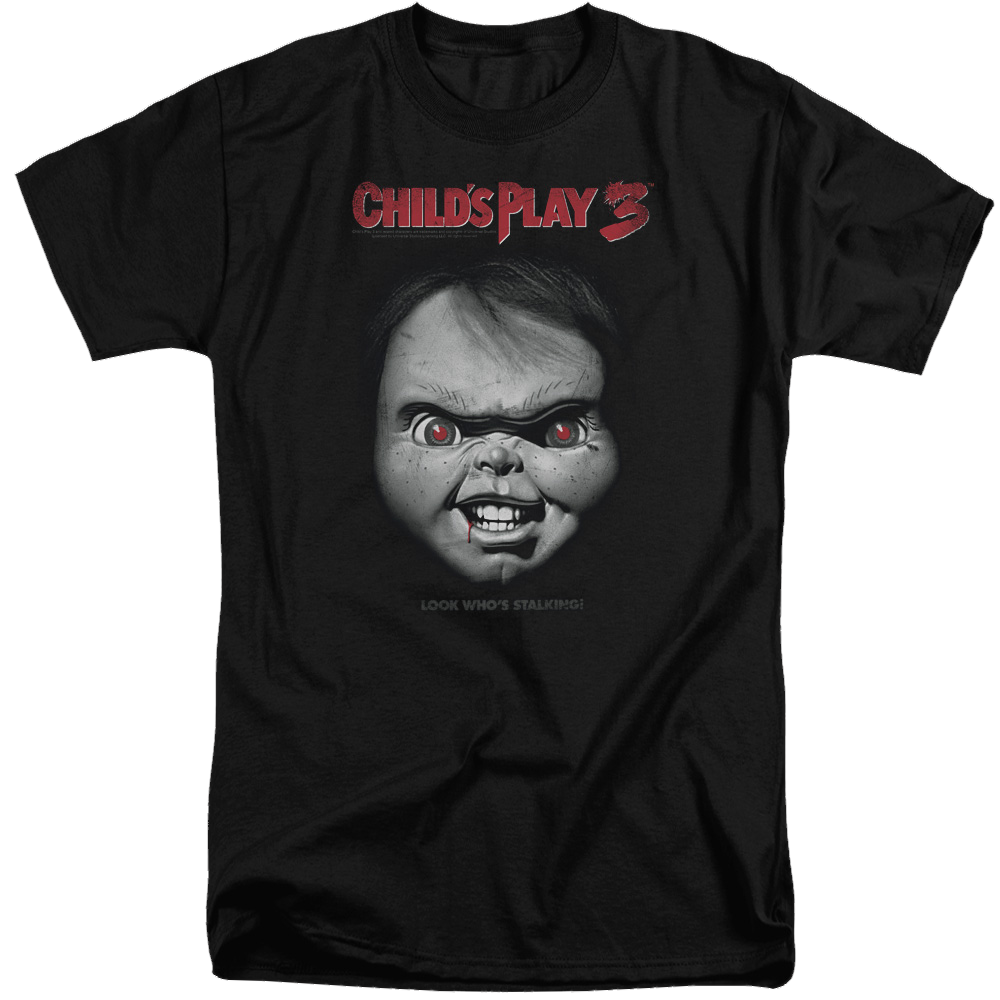 Child's Play Face Poster - Men's Tall Fit T-Shirt Men's Tall Fit T-Shirt Child's Play   