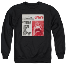 Jaws Terror Men's Crewneck Sweatshirt Men's Crewneck Sweatshirt Jaws   