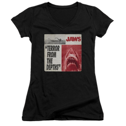 Jaws Terror Juniors V-Neck T-Shirt Juniors V-Neck T-Shirt Jaws   