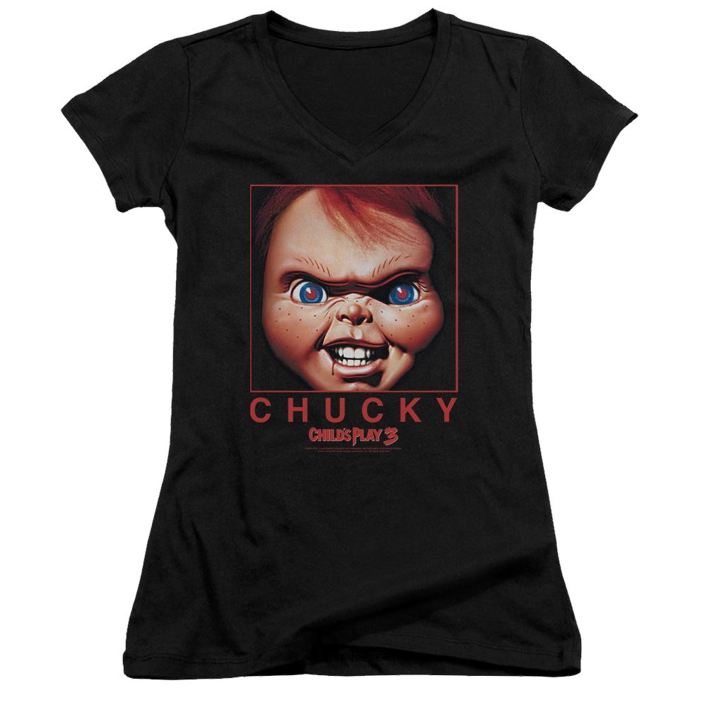 Child's Play Chucky Squared - Juniors V-Neck T-Shirt Juniors V-Neck T-Shirt Child's Play   