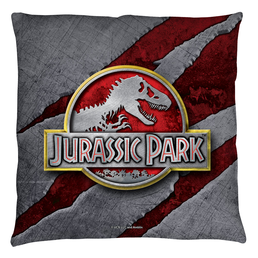 Jurassic Park - Slash Logo Throw Pillow Throw Pillows Jurassic Park   