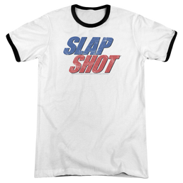 Slap Shot Blue & Red Logo - Men's Ringer T-Shirt Men's Ringer T-Shirt Slap Shot   