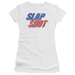 Slap Shot Blue & Red Logo - Juniors T-Shirt Juniors T-Shirt Slap Shot   