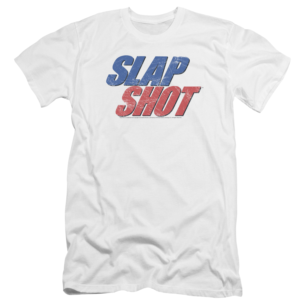 Slap Shot Blue & Red Logo - Men's Premium Slim Fit T-Shirt Men's Premium Slim Fit T-Shirt Slap Shot   