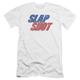 Slap Shot Blue & Red Logo - Men's Premium Slim Fit T-Shirt Men's Premium Slim Fit T-Shirt Slap Shot   