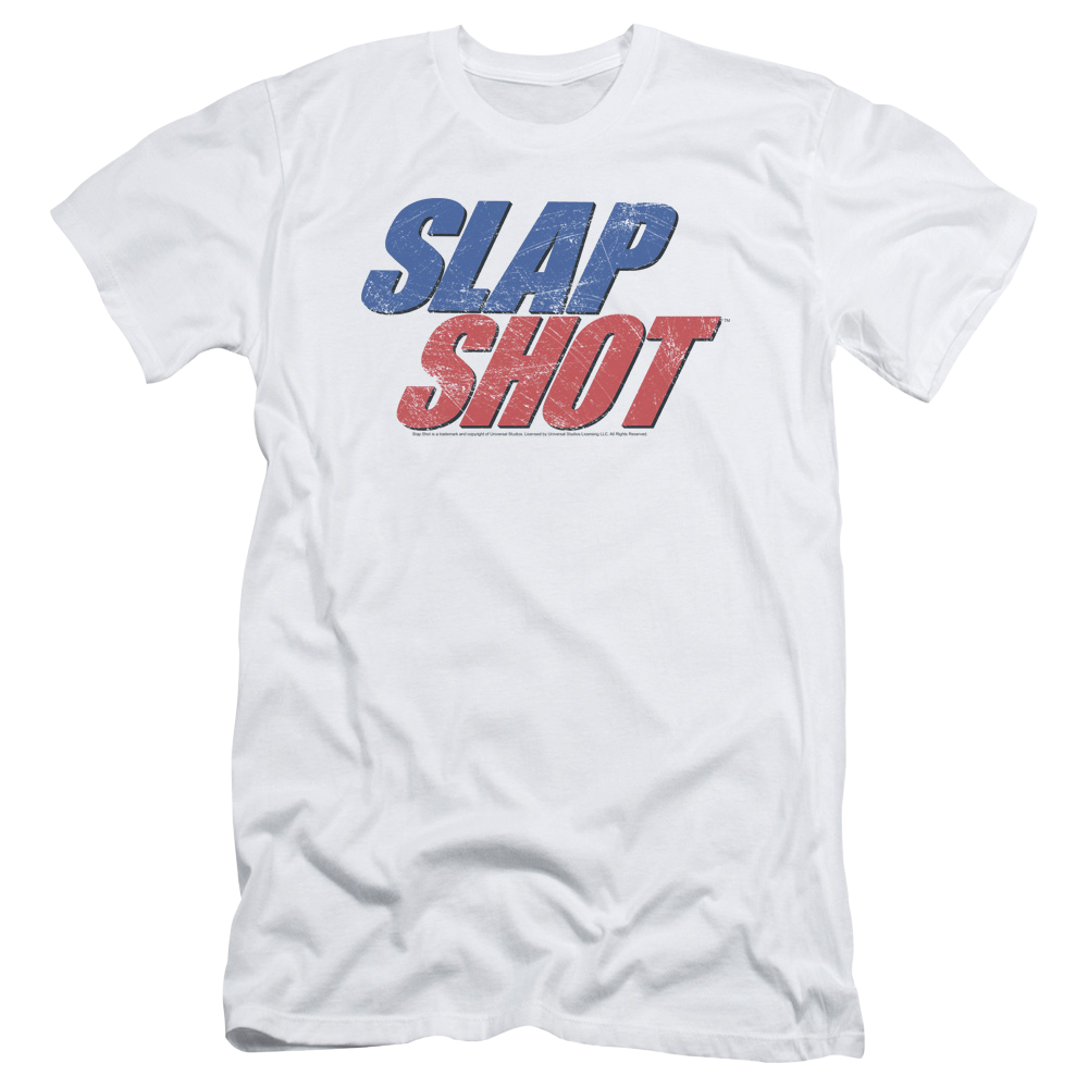 Slap Shot Blue & Red Logo - Men's Slim Fit T-Shirt Men's Slim Fit T-Shirt Slap Shot   