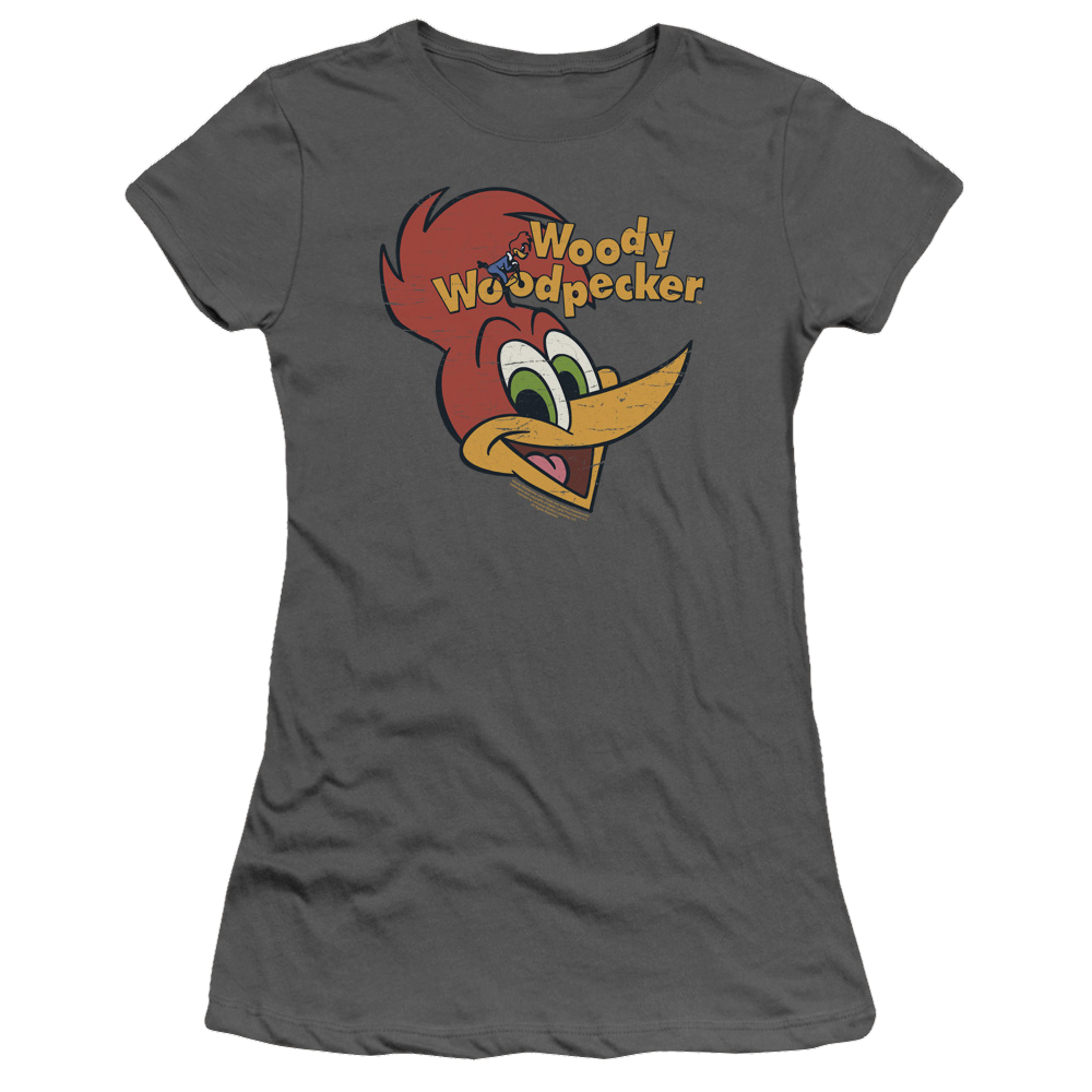 Woody Woodpecker Retro Logo - Juniors T-Shirt Juniors T-Shirt Woody Woodpecker   