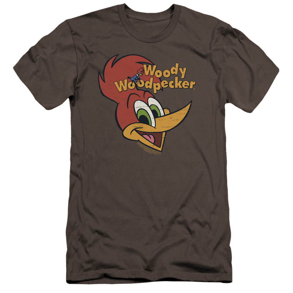 Woody Woodpecker Retro Logo - Men's Premium Slim Fit T-Shirt Men's Premium Slim Fit T-Shirt Woody Woodpecker   