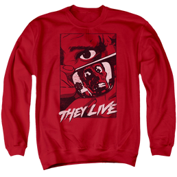They Live Graphic Poster - Men's Crewneck Sweatshirt Men's Crewneck Sweatshirt They Live   
