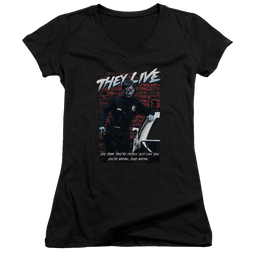 They Live Dead Wrong - Juniors V-Neck T-Shirt Juniors V-Neck T-Shirt They Live   