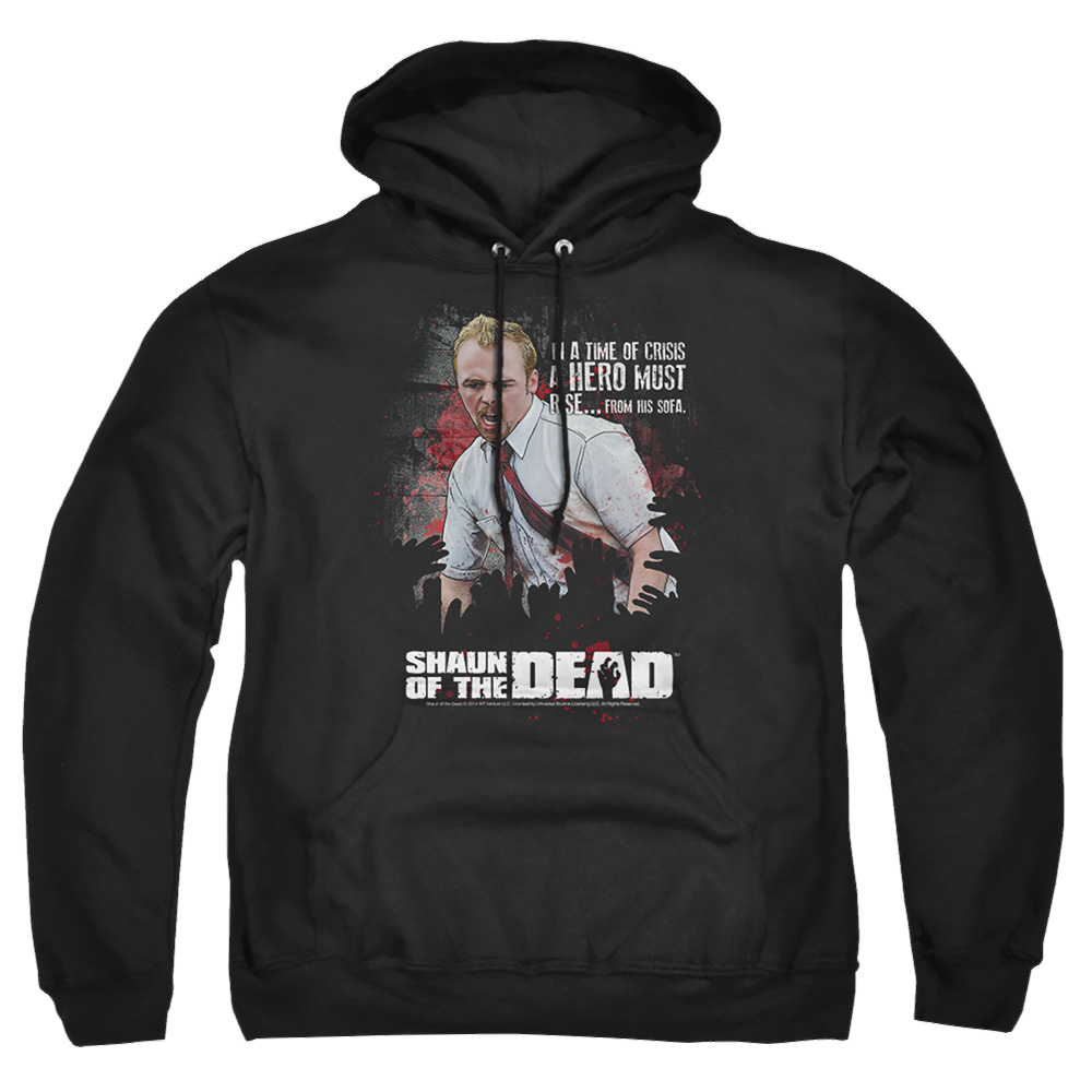 Shaun of the Dead Hero Must Rise - Pullover Hoodie Pullover Hoodie Shaun of the Dead   