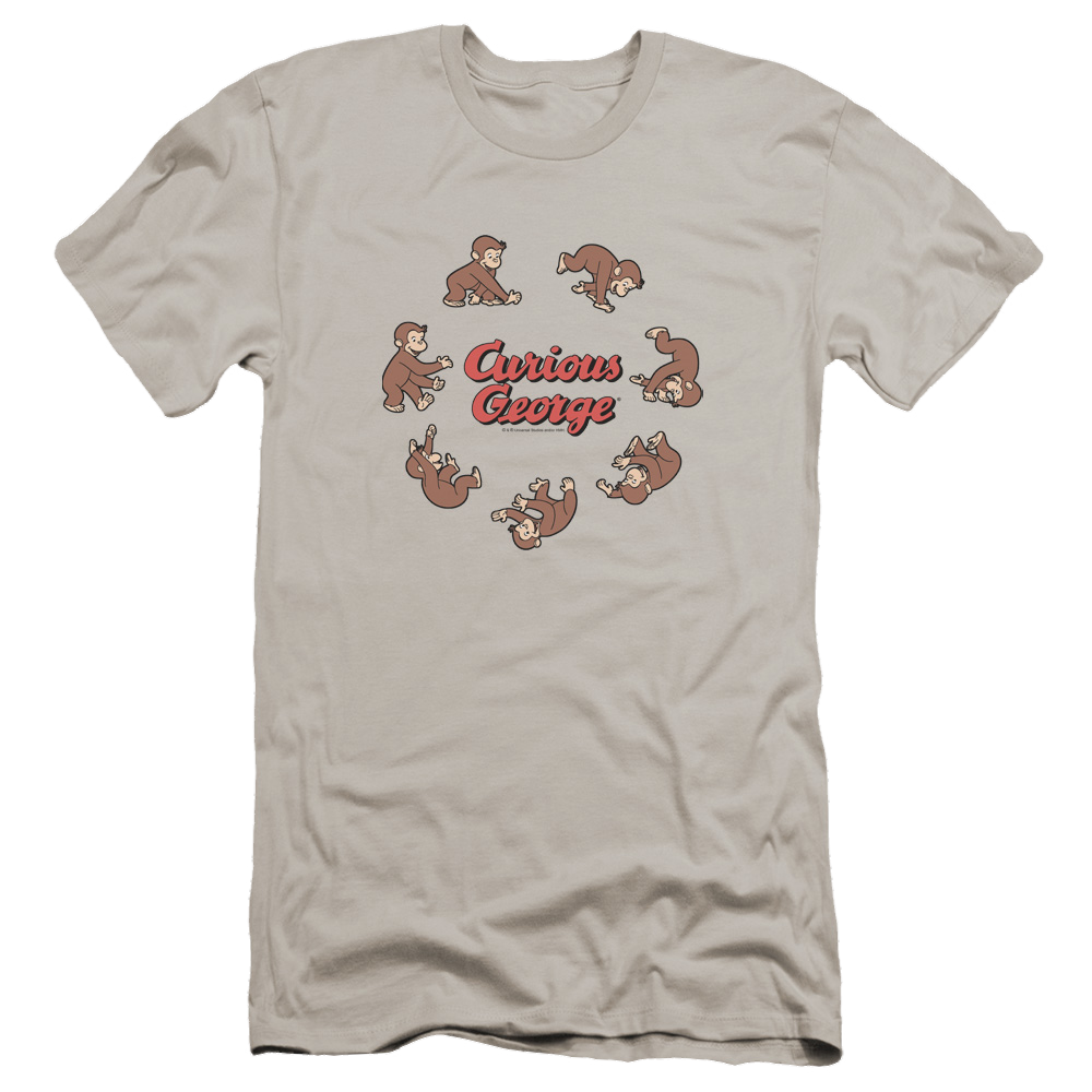 Curious George Rolling Fun Der - Men's Premium Slim Fit T-Shirt Men's Premium Slim Fit T-Shirt Curious George   