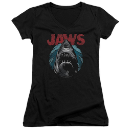 Jaws Water Circle Juniors V-Neck T-Shirt Juniors V-Neck T-Shirt Jaws   