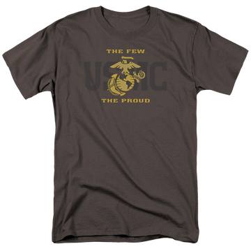 Charcoal men's regular fit t-shirt with U.S. Marine Corps Split Tag graphic