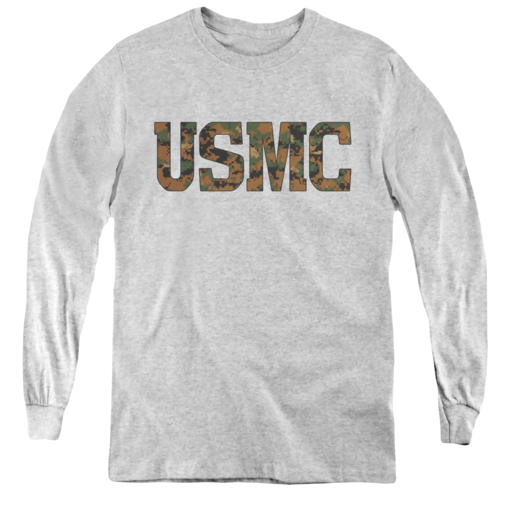 U.S. Marine Corps. Usmc Camo Fill - Youth Long Sleeve T-Shirt Youth Long Sleeve T-Shirt U.S. Marine Corps.   