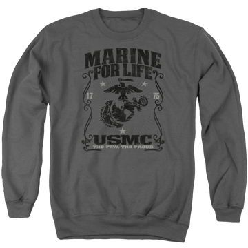 U.S. Marine Corps For Life Men's Crewneck Sweatshirt Men's Crewneck Sweatshirt U.S. Marine Corps.   