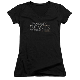 Fantastic Beasts Logo - Juniors V-Neck T-Shirt Juniors V-Neck T-Shirt Fantastic Beasts   