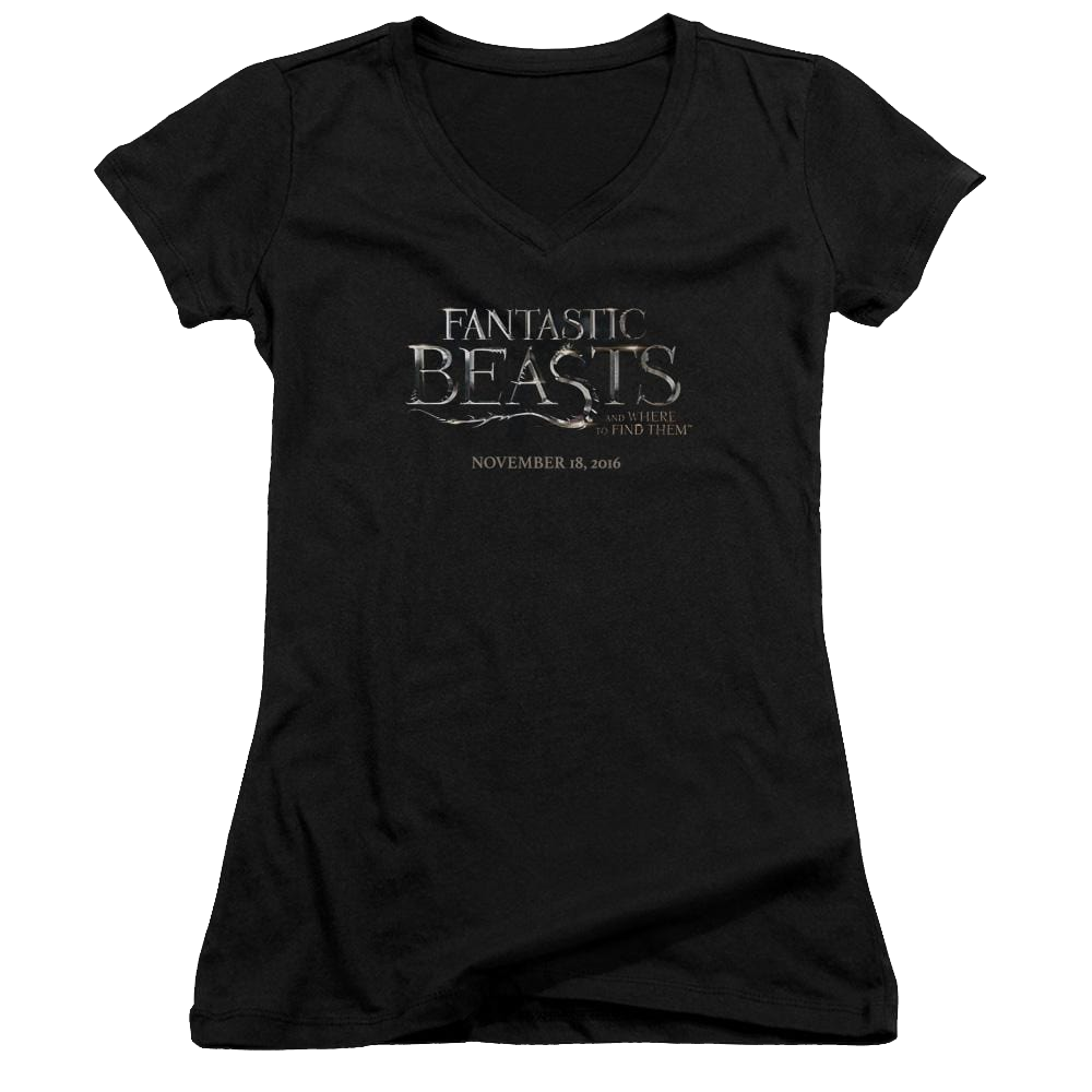 Fantastic Beasts Logo - Juniors V-Neck T-Shirt Juniors V-Neck T-Shirt Fantastic Beasts   
