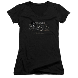 Fantastic Beasts Logo - Juniors V-Neck T-Shirt Juniors V-Neck T-Shirt Fantastic Beasts   