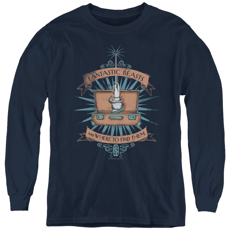 Fantastic Beasts and Where to Find Them Briefcase - Youth Long Sleeve Shirt Youth Long Sleeve T-Shirt Fantastic Beasts   