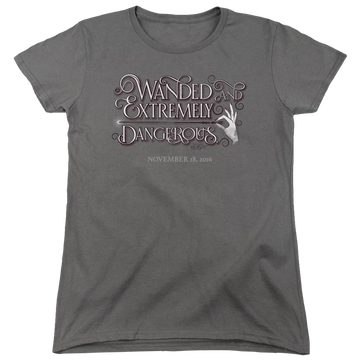 Charcoal women's t-shirt with Fantastic Beasts Wanded graphic