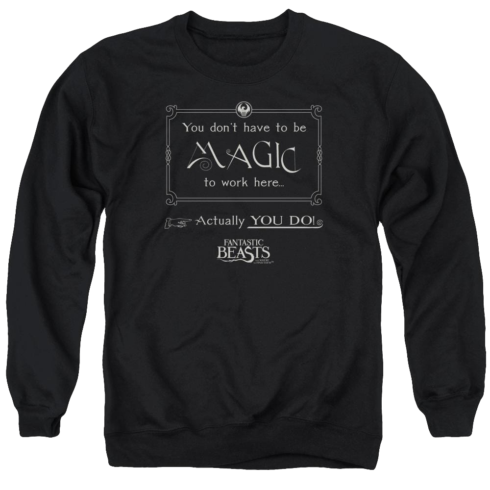 Fantastic Beasts Magic To Work Here - Men's Crewneck Sweatshirt Men's Crewneck Sweatshirt Fantastic Beasts   