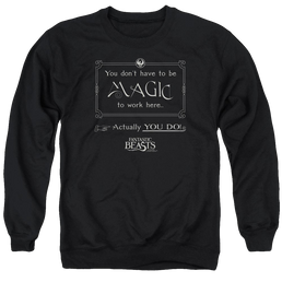 Fantastic Beasts Magic To Work Here - Men's Crewneck Sweatshirt Men's Crewneck Sweatshirt Fantastic Beasts   