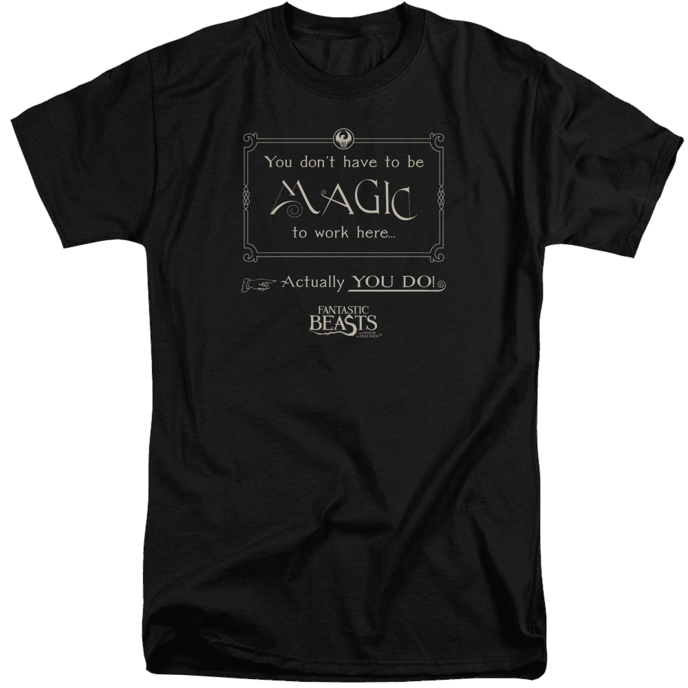 Fantastic Beasts Magic To Work Here - Men's Tall Fit T-Shirt Men's Tall Fit T-Shirt Fantastic Beasts   