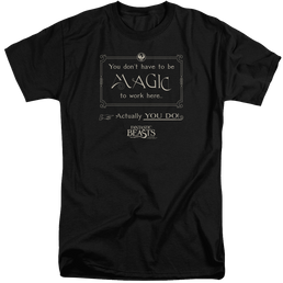 Fantastic Beasts Magic To Work Here - Men's Tall Fit T-Shirt Men's Tall Fit T-Shirt Fantastic Beasts   