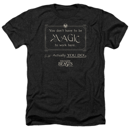 Fantastic Beasts Magic To Work Here - Men's Heather T-Shirt Men's Heather T-Shirt Fantastic Beasts   